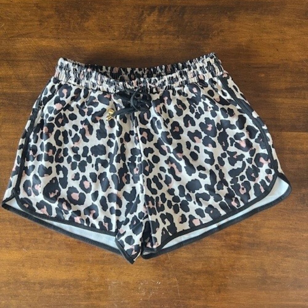 jess lea Leopard Print Shorts Medium Pink and Black